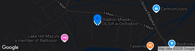 Map showing Stadion Sokoła Ostróda