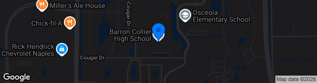 Map showing Barron Collier High School Stadium