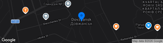 Map showing Stadion im. M. Horyushkina