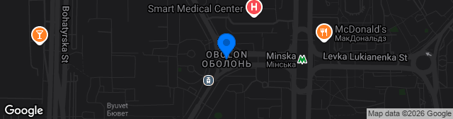 Map showing Stadion UTB Obolon'
