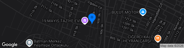 Map showing Batman 19 Mayıs 2 Nolu Sentetik Saha