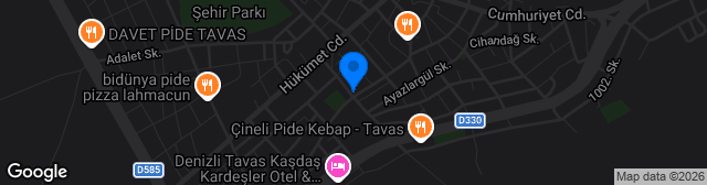 Map showing Tavas Şehir Stadı