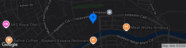Map showing Amasya 12 Haziran Stadyumu