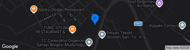 Map showing Çerkezköy Mustafa Uğraş Stadı