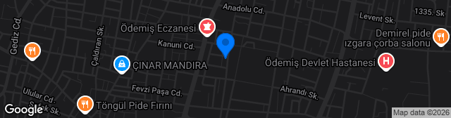 Map showing Ödemiş Saraçoğlu Stadı