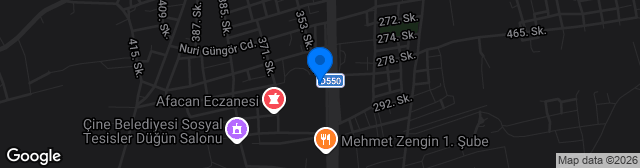 Map showing Çine Yüksel Yalova Stadyumu