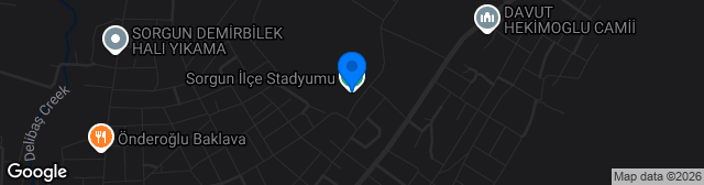 Map showing Sorgun İlçe Stadı