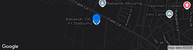 Map showing Babaeski 100. Yıl Stadyumu