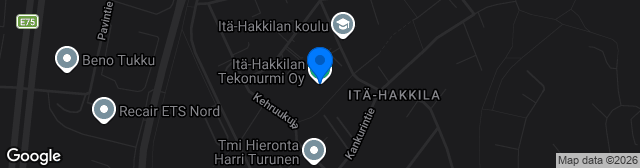 Map showing Itä-Hakkilan Tekonurmi Oy