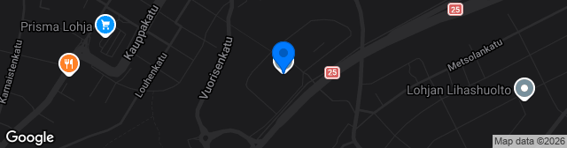 Map showing Harjun urheilukenttä