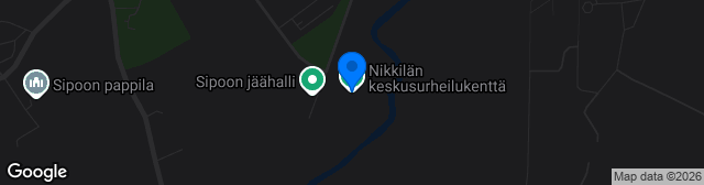 Map showing Nikkilän keskusurheilukenttä