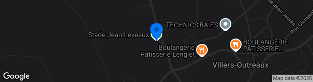 Map showing Stade Jean Leveaux, Villers-Outréaux