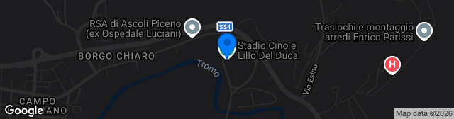 Map showing Stadio Cino e Lillo Del Duca