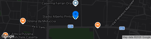 Map showing Stadio Comunale Alberto Pinto