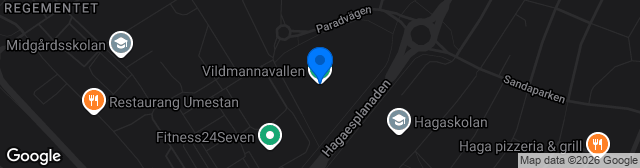 Map showing Vildmannavallen IP