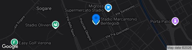 Map showing Stadio Marc'Antonio Bentegodi