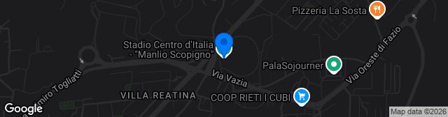 Map showing Stadio Centro d'Italia - Manlio Scopigno