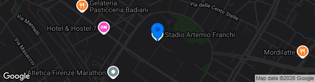 Map showing Stadio Artemio Franchi