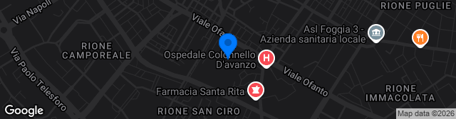 Map showing Stadio Comunale Pino Zaccheria
