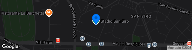 Map showing Stadio Giuseppe Meazza