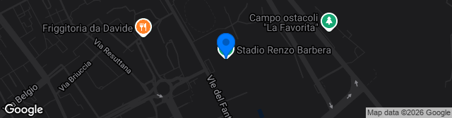 Map showing Stadio Renzo Barbera