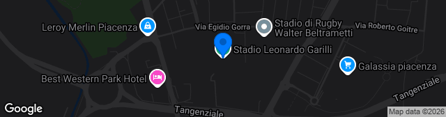 Map showing Stadio Leonardo Garilli