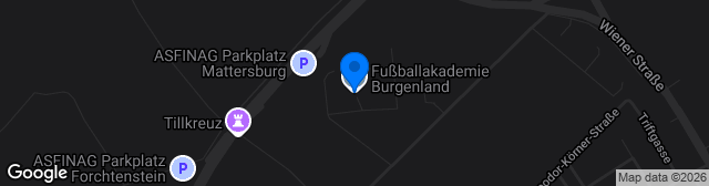 Map showing Fußballakademie Burgenland